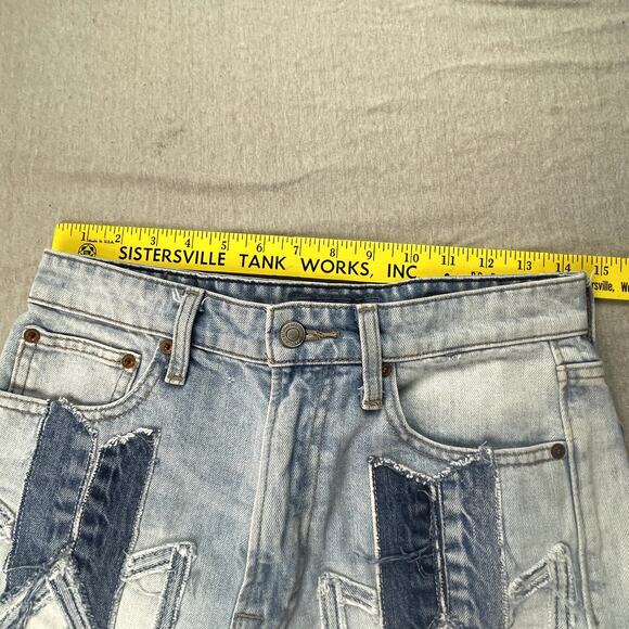 Lucky Brand Lucky Pins Denim Shorts Geometric Pattern Cut Off 2 26 Raw Hem - Picture 9 of 11